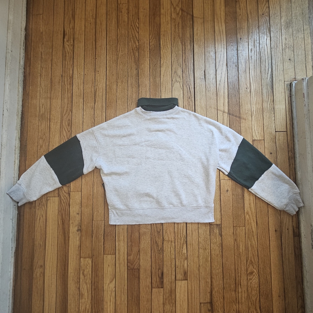 Missguided Turtle Neck Playboy Gray and Green Logo Sweatshirt - Picture 7 of 8